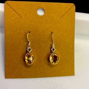 Stunning citrine danglers earrings, Mounted in 925 sterling silver